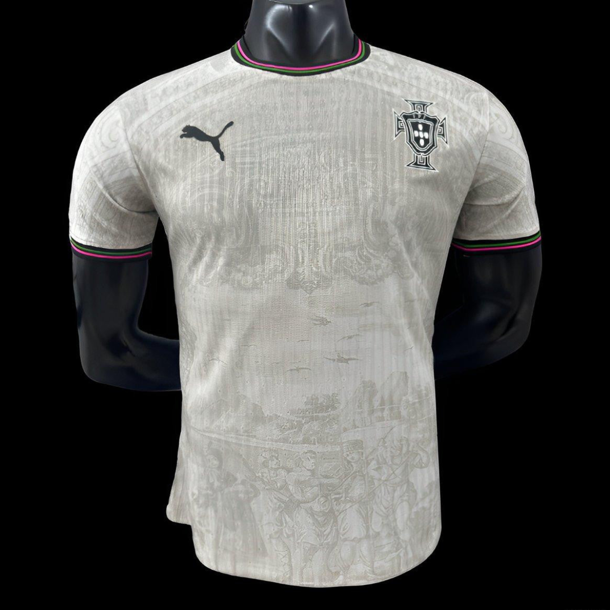 Player Version 2025 Portugal Away White with Subtle Pattern Jersey