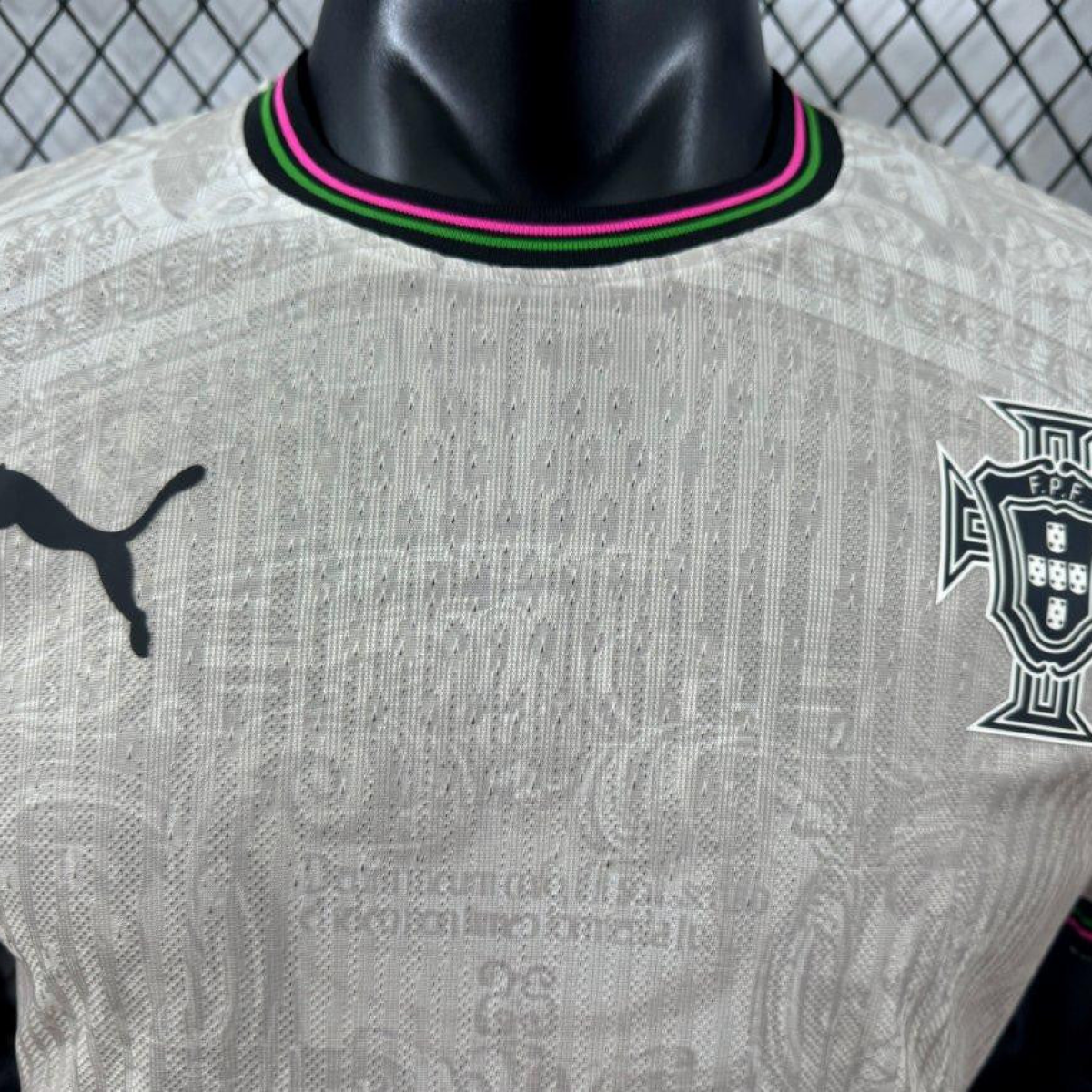Player Version 2025 Portugal Away White with Subtle Pattern Jersey
