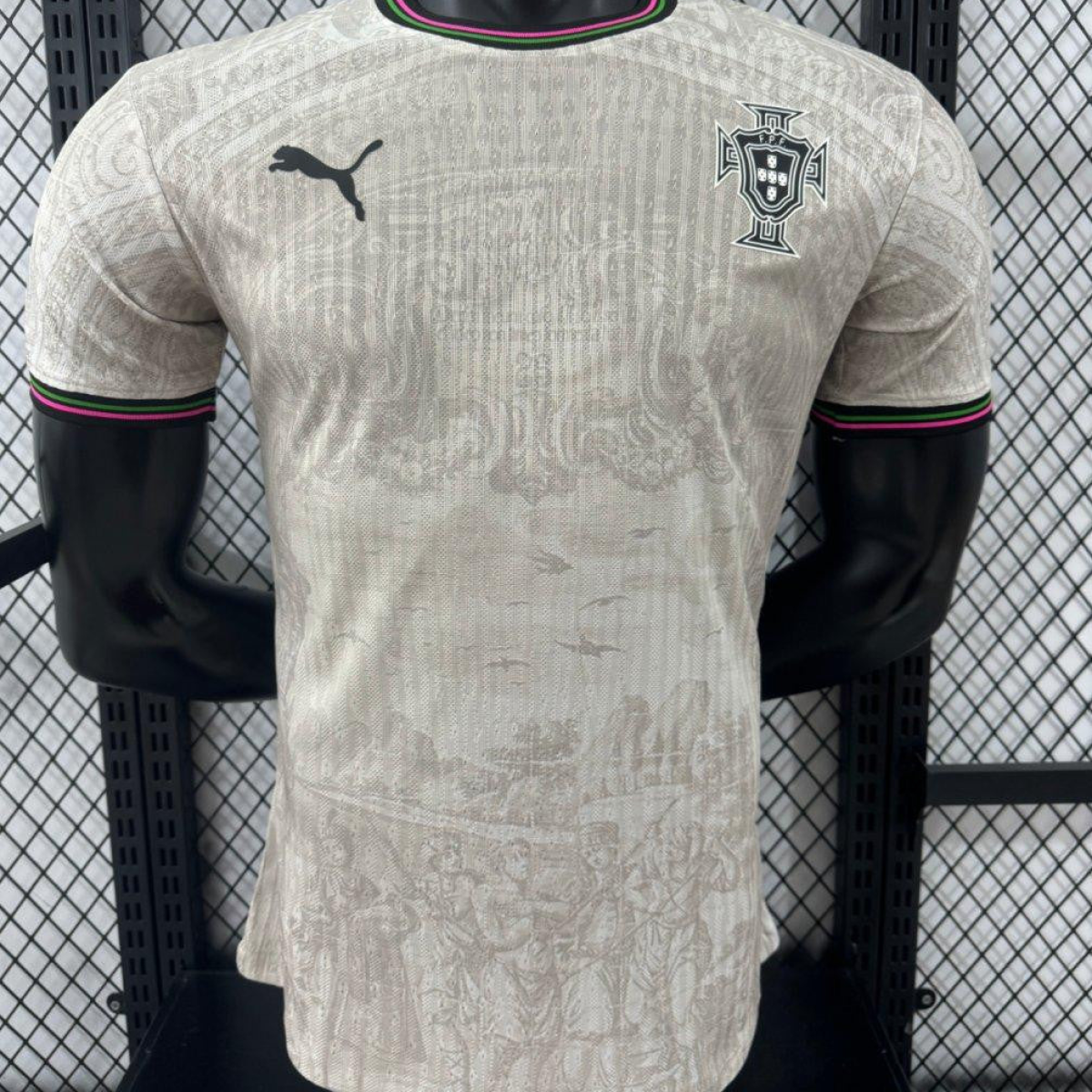 Player Version 2025 Portugal Away White with Subtle Pattern Jersey
