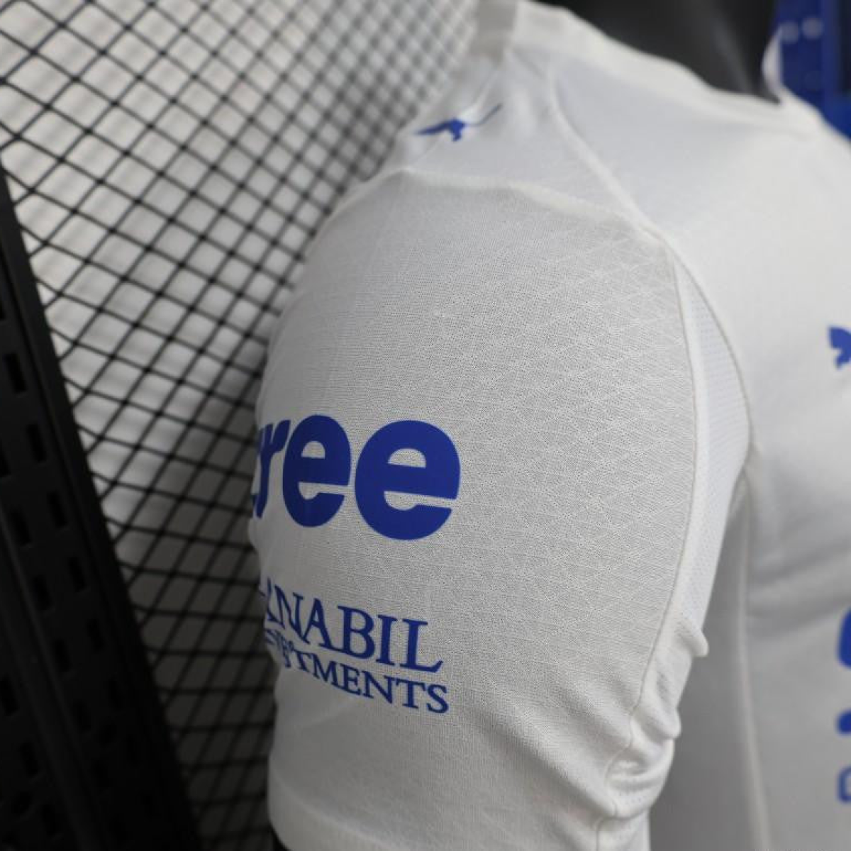Player Version 25/26 Al-Hilal Away White with Blue Details and SAVVY Games Group Sponsor Jersey