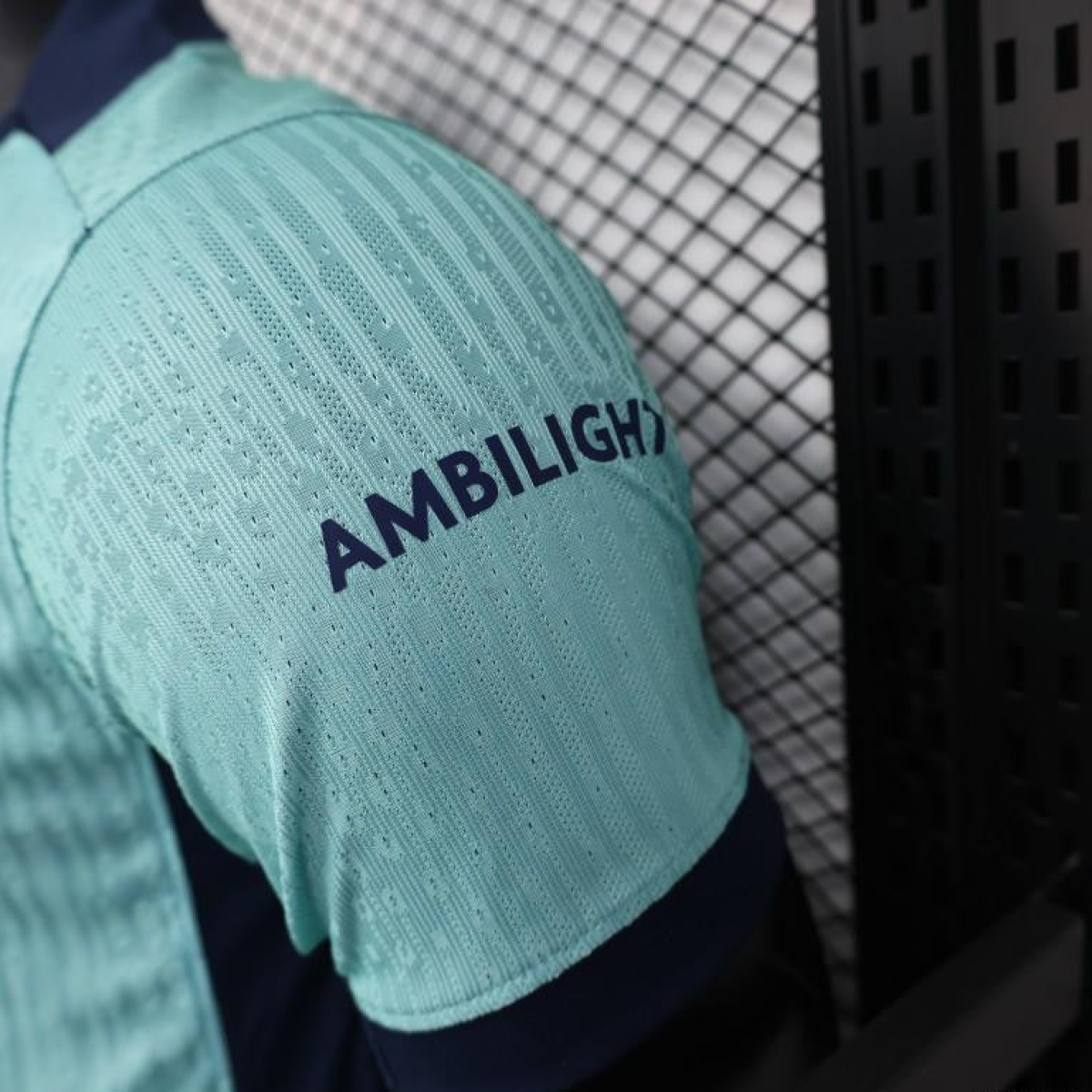 Player Version 25/26 Barcelona Blue 125Th Anniversary Mint Green Jersey with Navy Blue Stripe and Spotify Sponsor