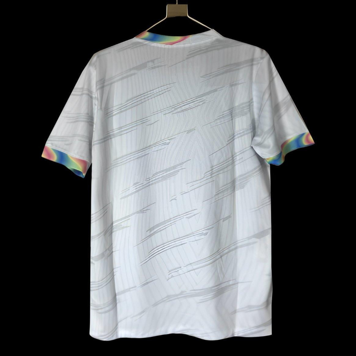 25/26 Barcelona White Nike Football Jersey with Spotify Sponsorship and Rainbow Accents