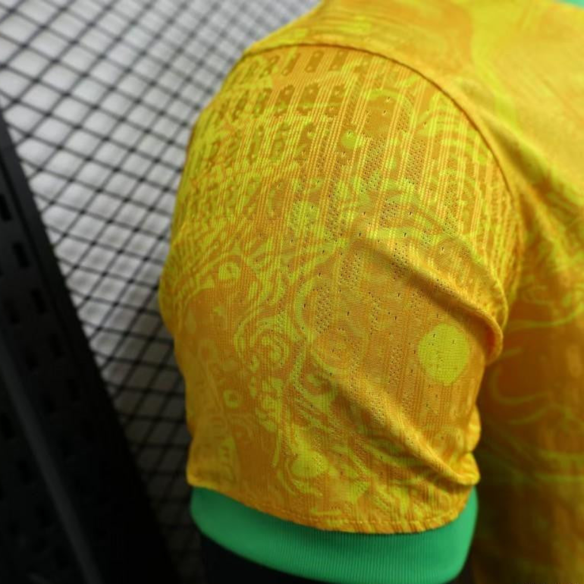 Player Version 2024 Brazil Christ Yellow Goalkeeper Special Jersey