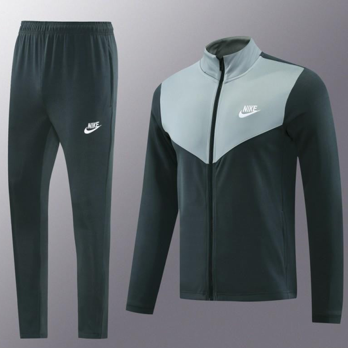 2024 NIKE Black/Grey Full Zipper Jacket +Long Pants