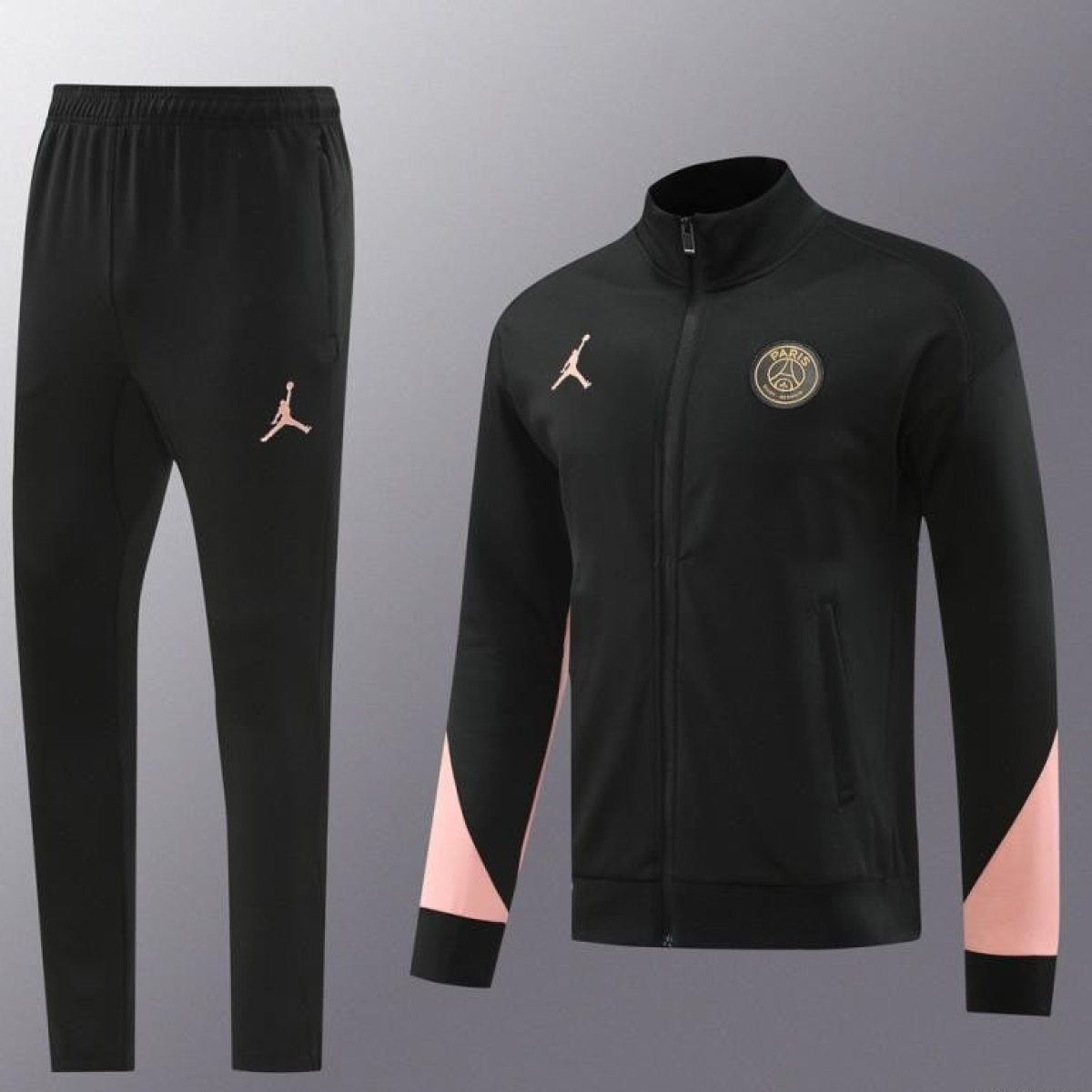 24/25 PSG Black Full Zipper Jacket +Long Pants
