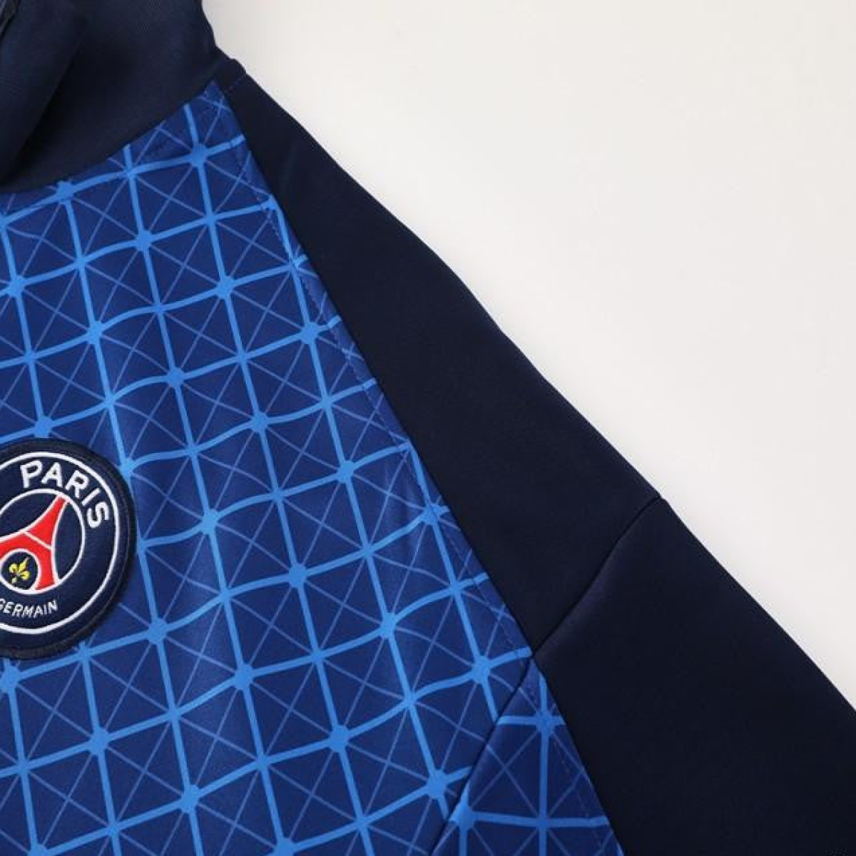24/25 PSG Blue Grid Pattern Full Zipper Jacket +Long Pants