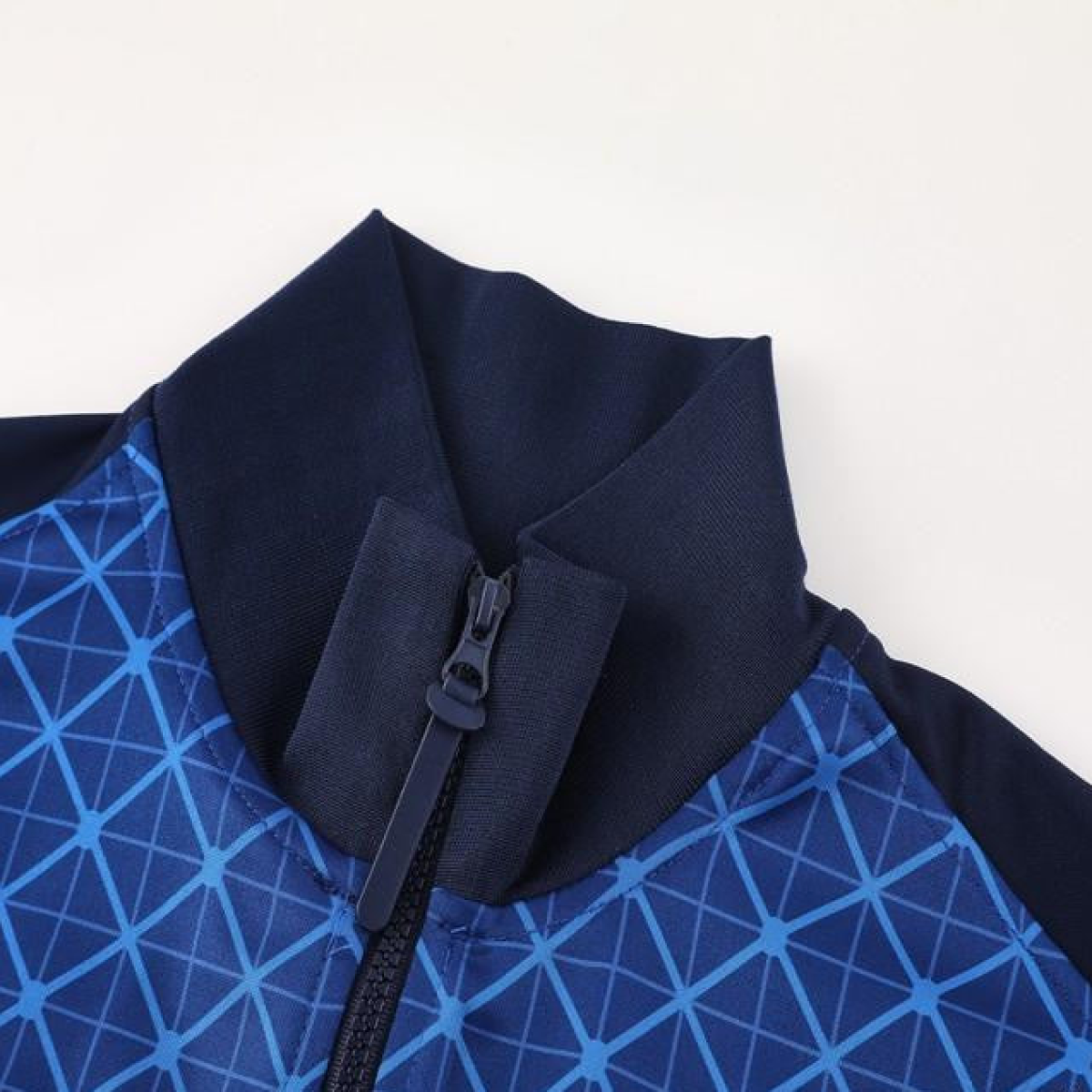 24/25 PSG Blue Grid Pattern Full Zipper Jacket +Long Pants