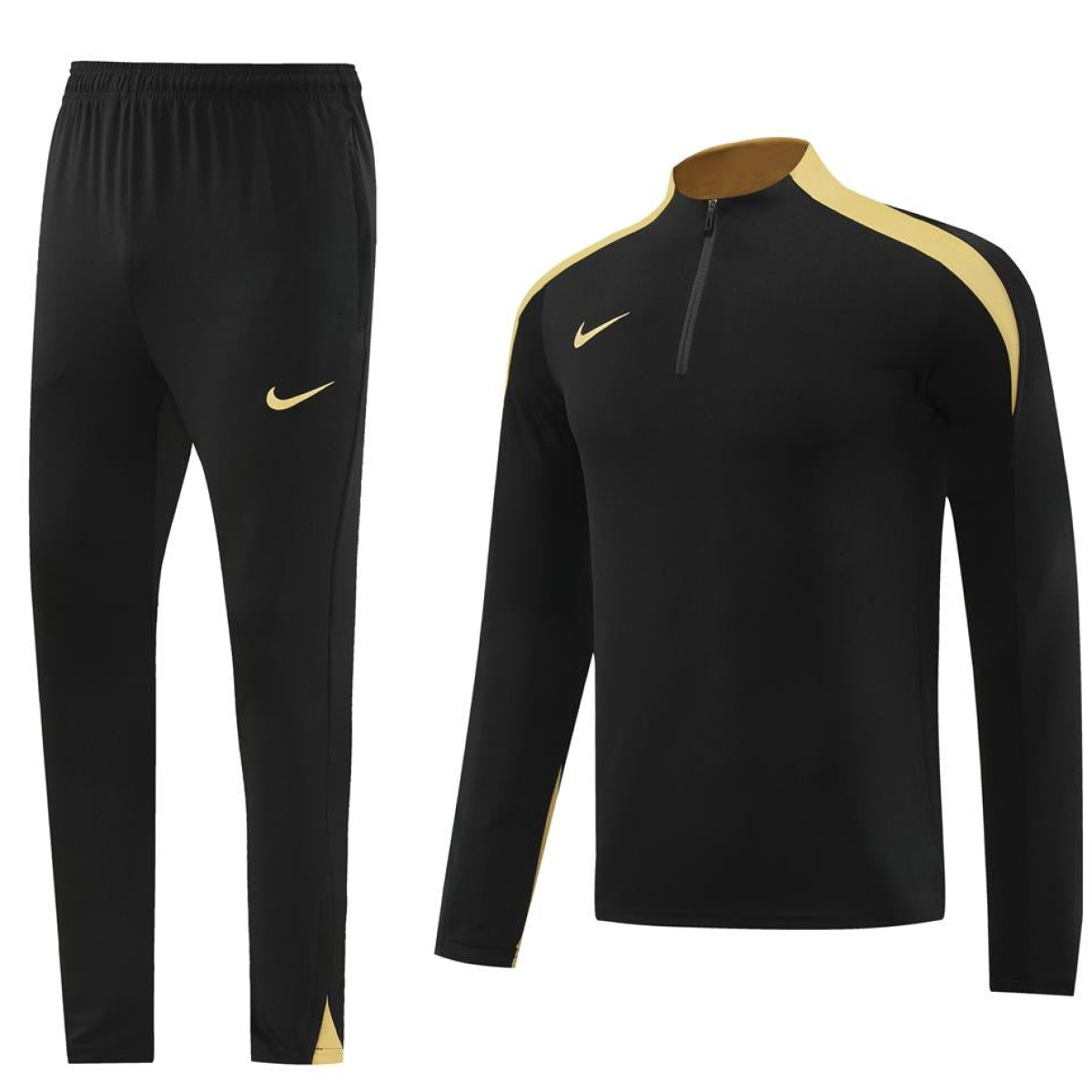 24/25 Nike Black/Golden Half Zipper Jacket+Long Pants