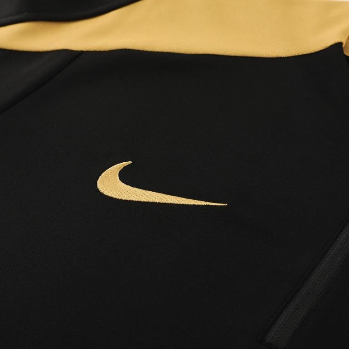 24/25 Nike Black/Golden Half Zipper Jacket+Long Pants