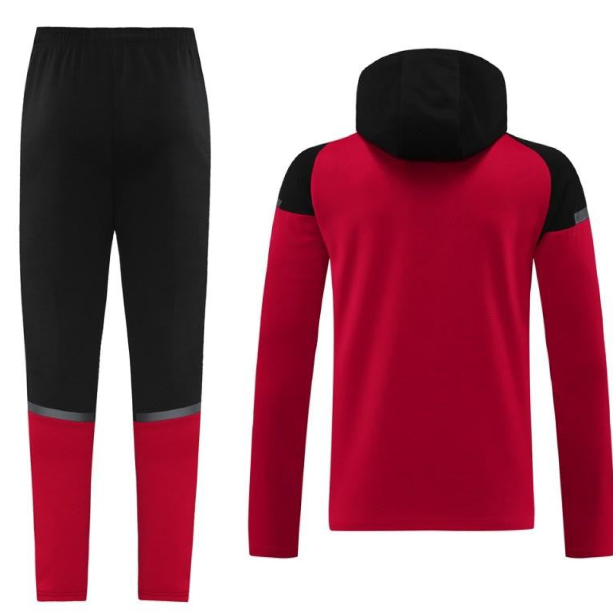 24/25 AC Milan Red/Black Hoodie Full Zipper Jacket +Long Pants