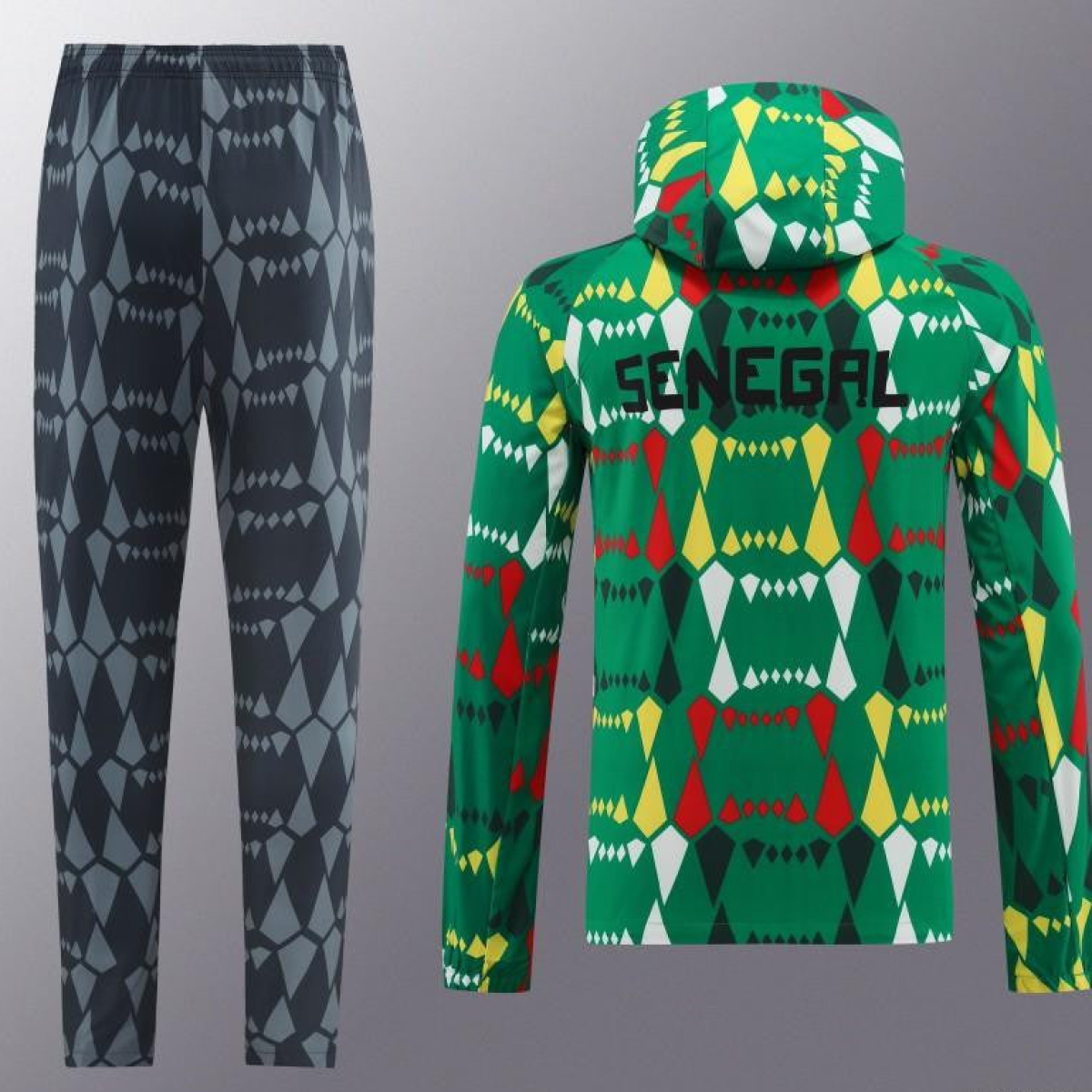2024 Senegal Green Hoodie Full Zipper Jacket +Long Pants