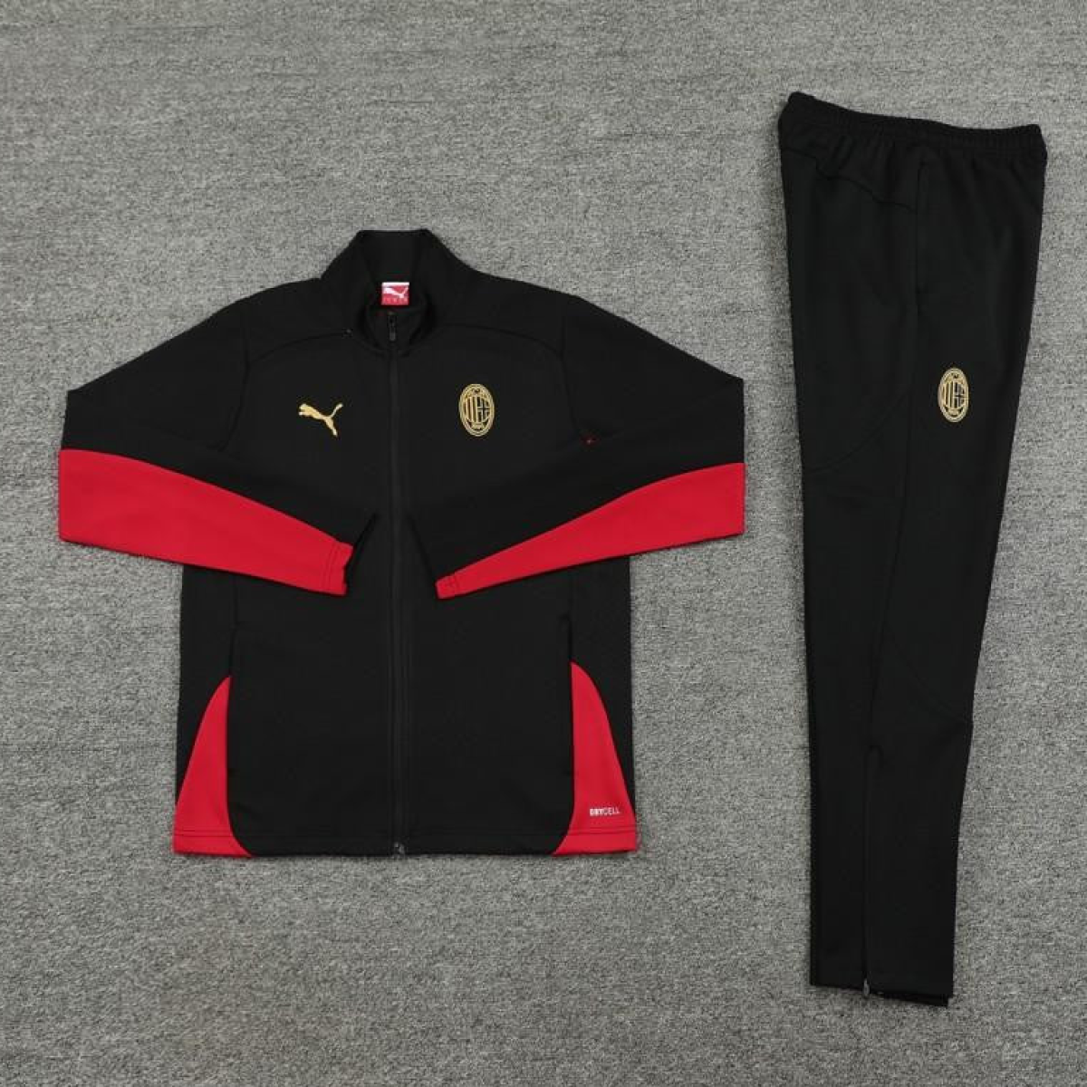 24/25 AC Milan Black/Red Full Zipper Jacket +Long Pants
