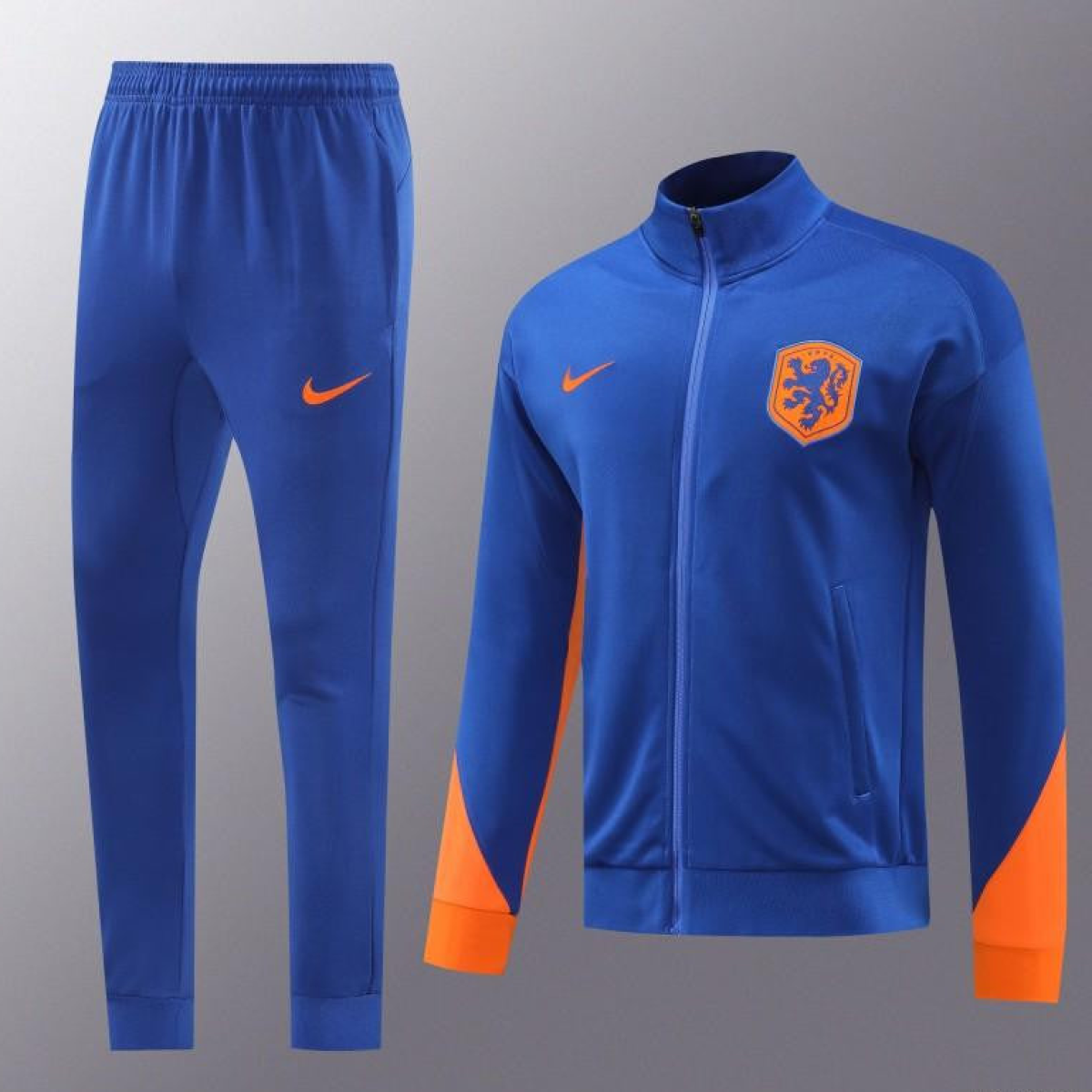 2024 Netherlands Blue Full Zipper Jacket +Long Pants
