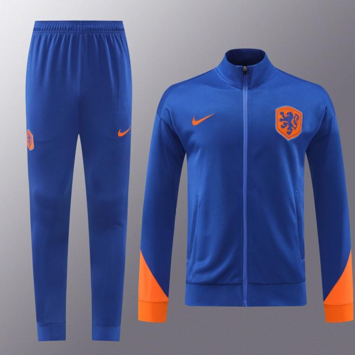 2024 Netherlands Blue Full Zipper Jacket +Long Pants