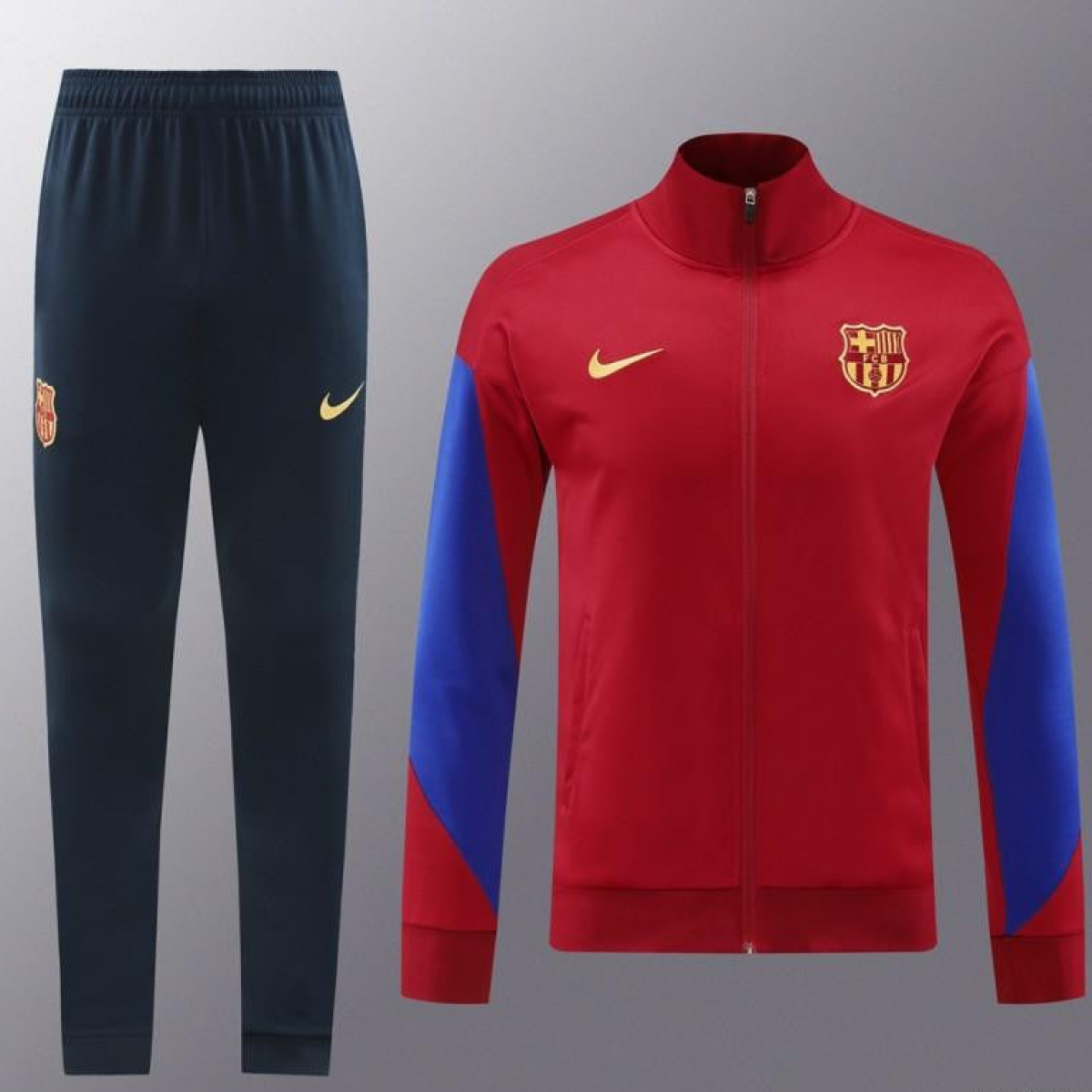 24/25 Barcelona Red Full Zipper Jacket +Long Pants