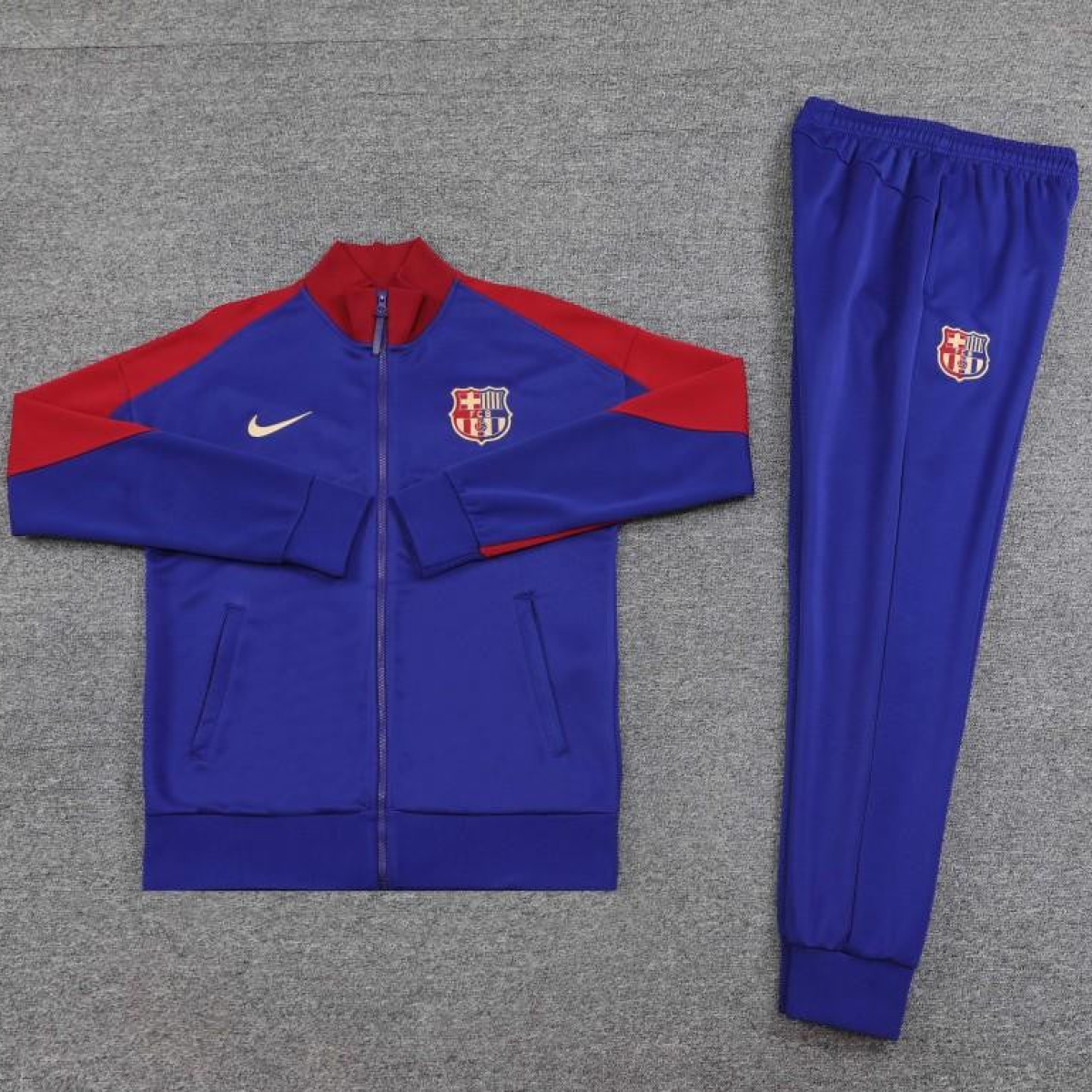 24/25 Barcelona Blue/Red Full Zipper Jacket +Long Pants