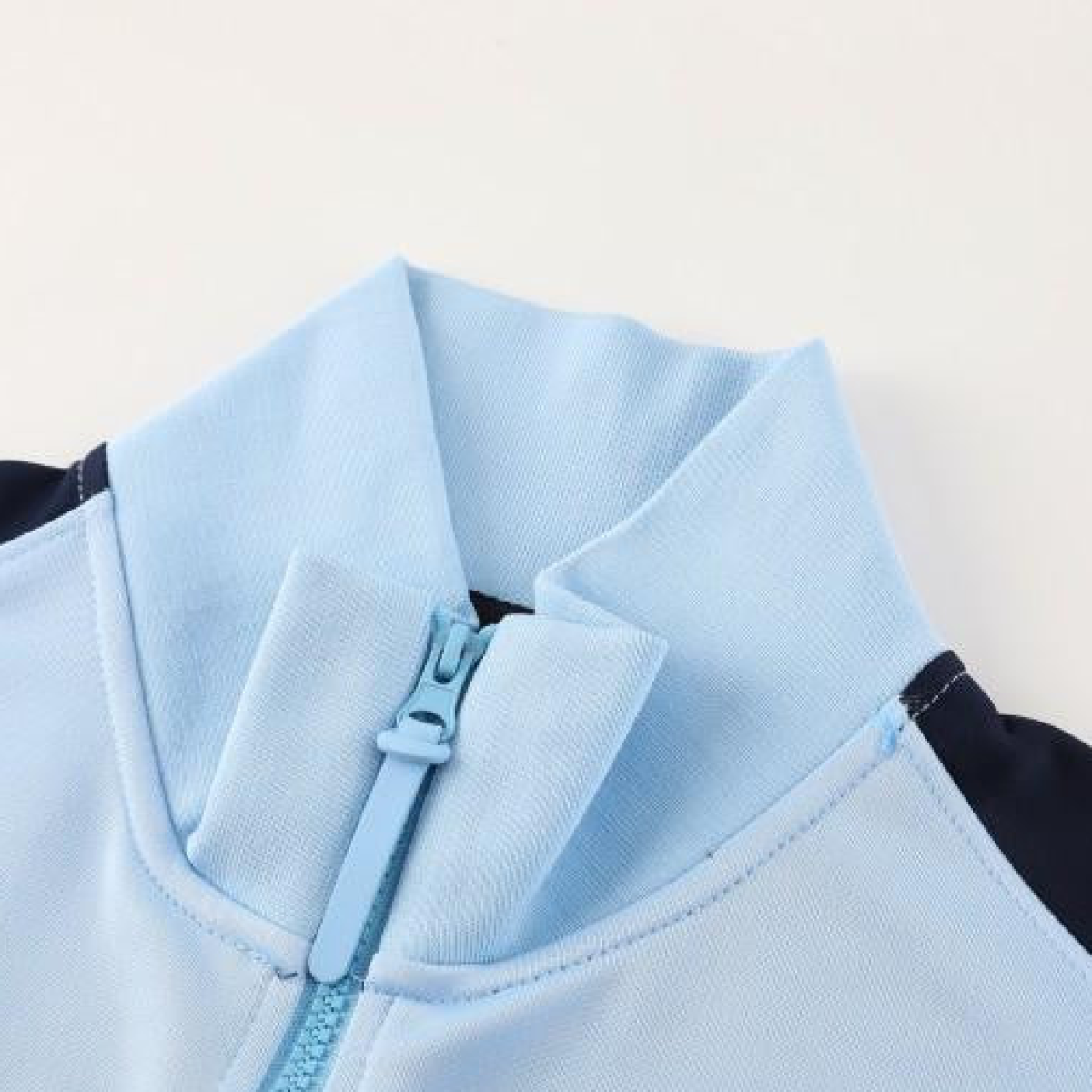 2024 France Light Blue Full Zipper Jacket +Long Pants