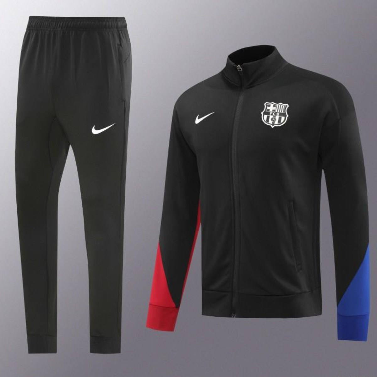 24/25 Barcelona Black Full Zipper Jacket +Long Pants