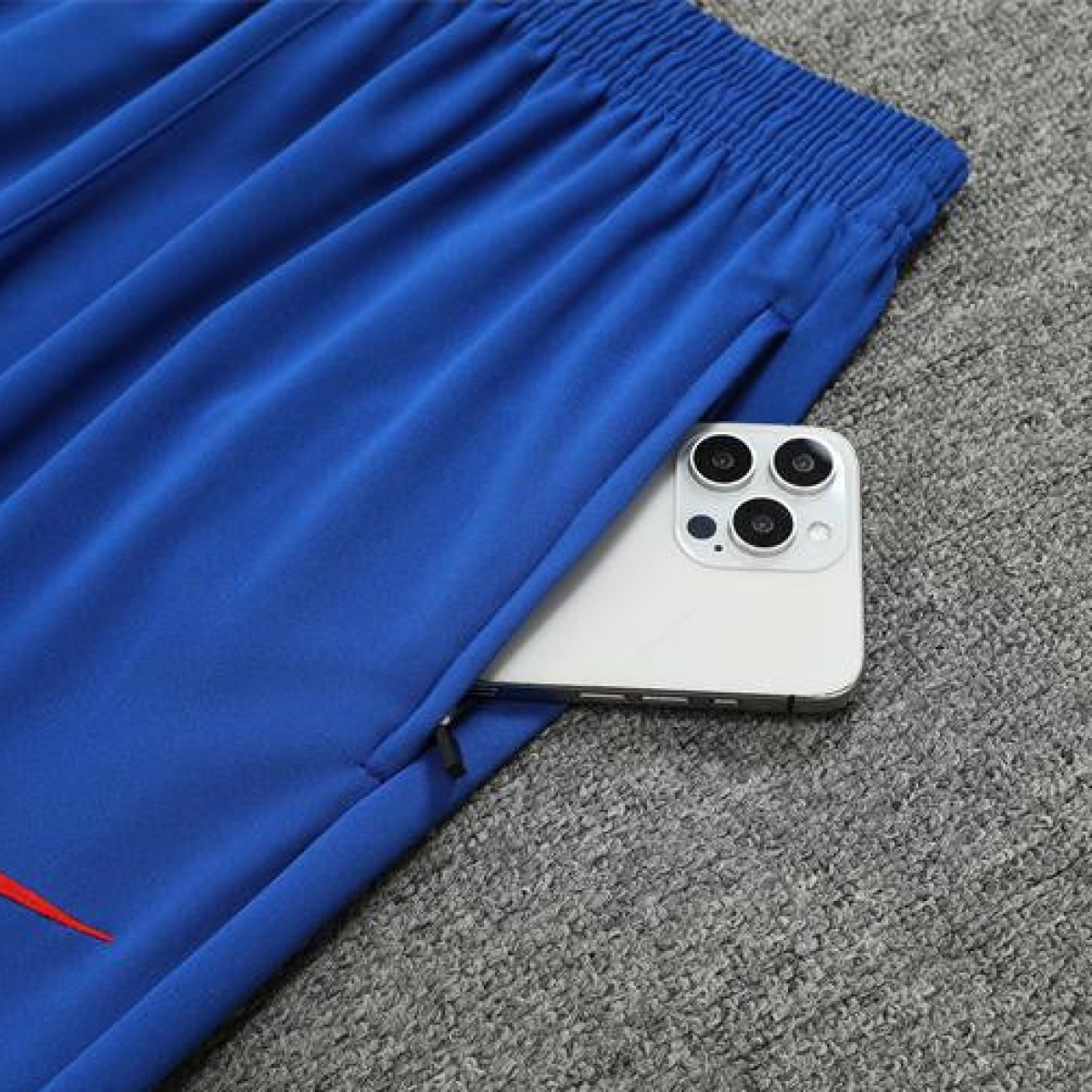 2024 South Korea Blue Half Zipper Jacket+Long Pants