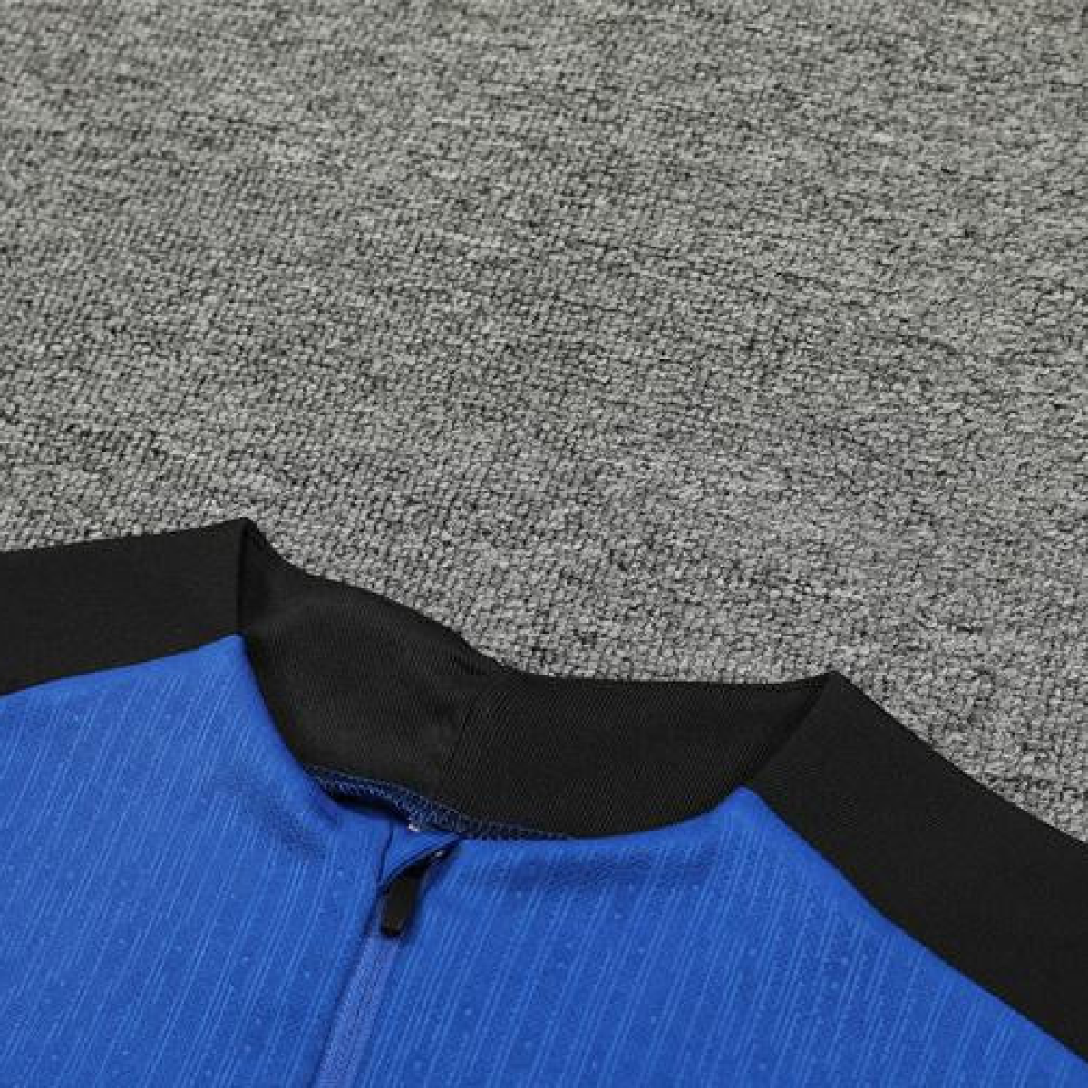 2024 South Korea Blue Half Zipper Jacket+Long Pants