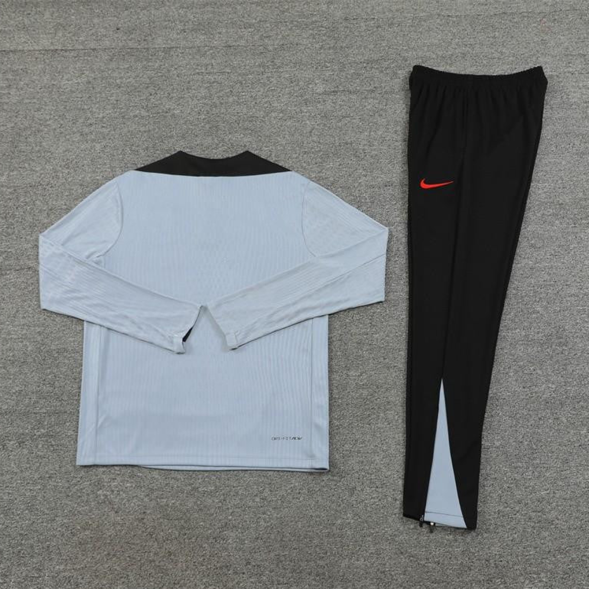 2024 South Korea Grey Half Zipper Jacket+Long Pants