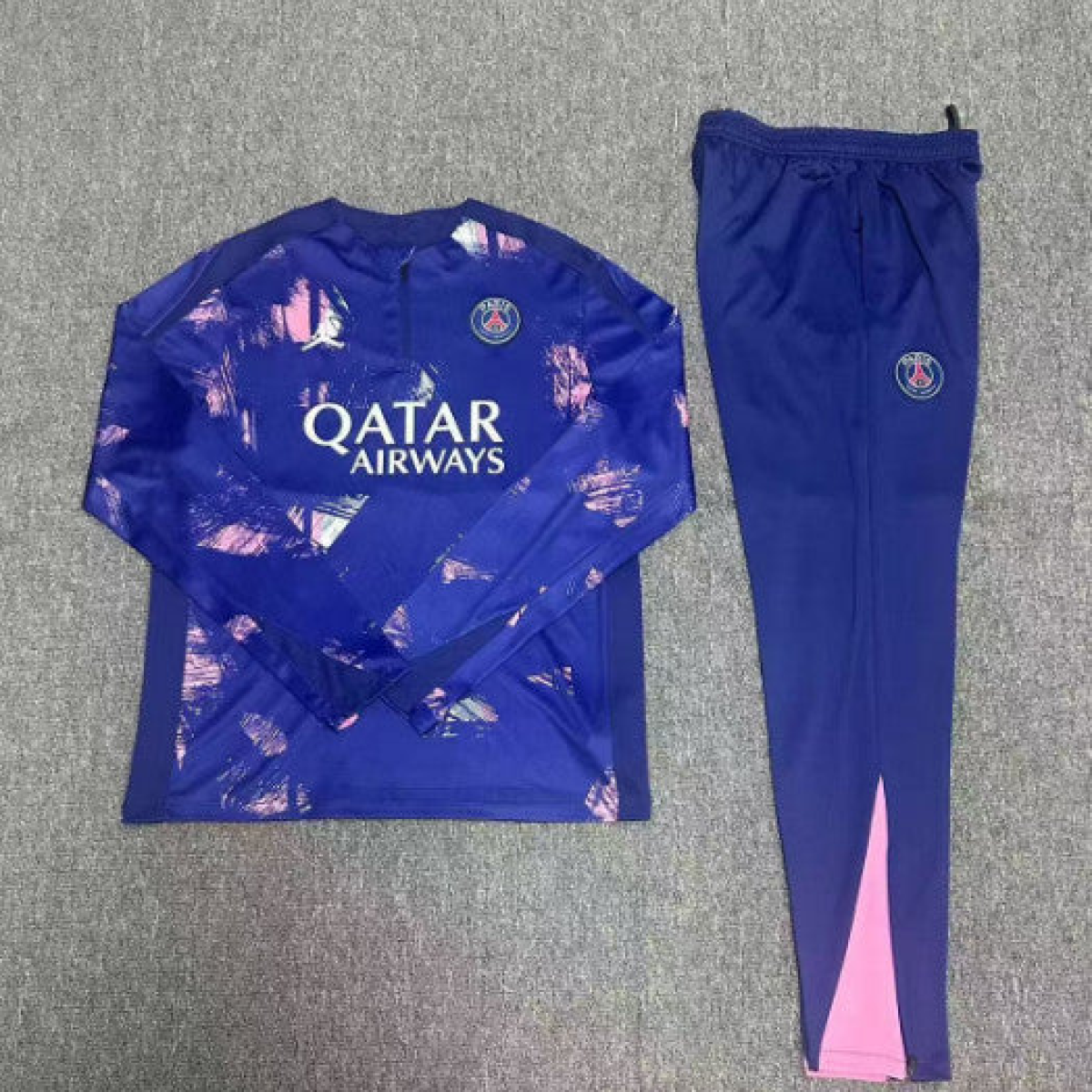24/25 Kids PSG Navy Half Zipper Jacket+Long Pants