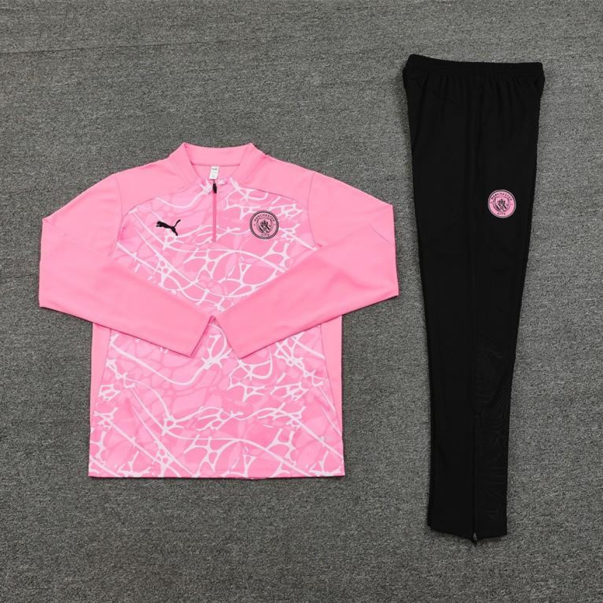 24/25 Manchester City Pink Half Zipper Jacket+Long Pants