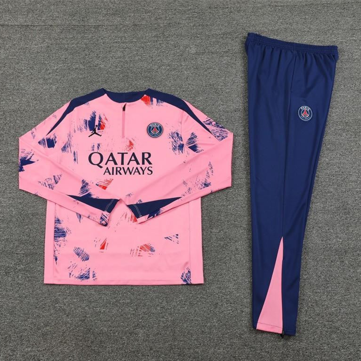 24/25 PSG Pink Half Zipper Jacket+Long Pants