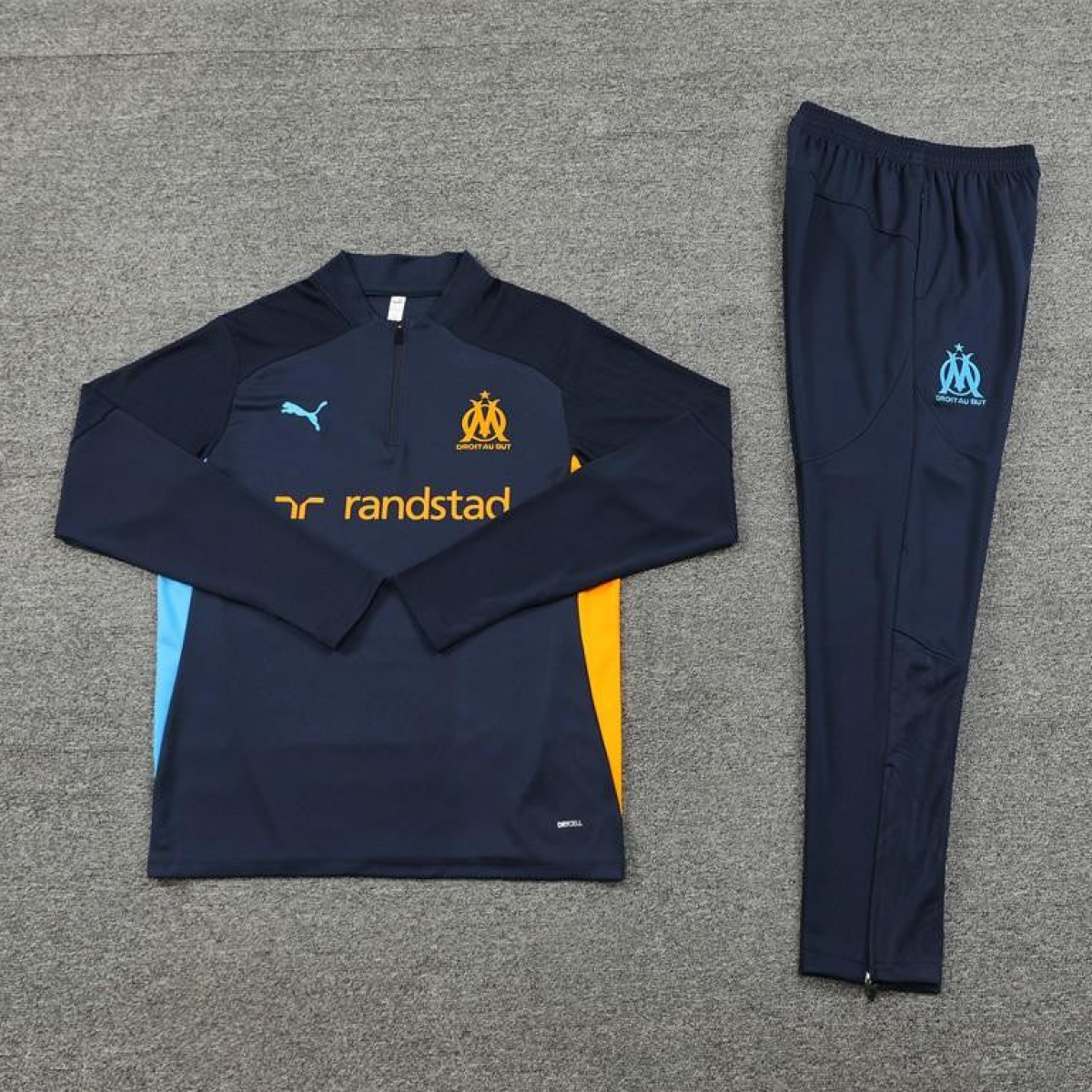 24/25 Olympique Marseille Navy Orange Zipper Jacket+Long Pants