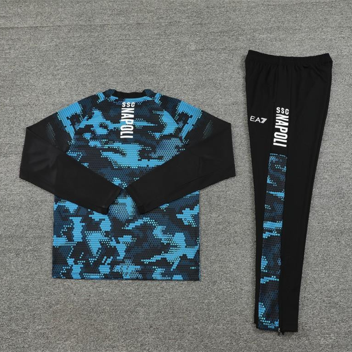 24/25 Napoli Black/Blue Half Zipper Jacket+Long Pants