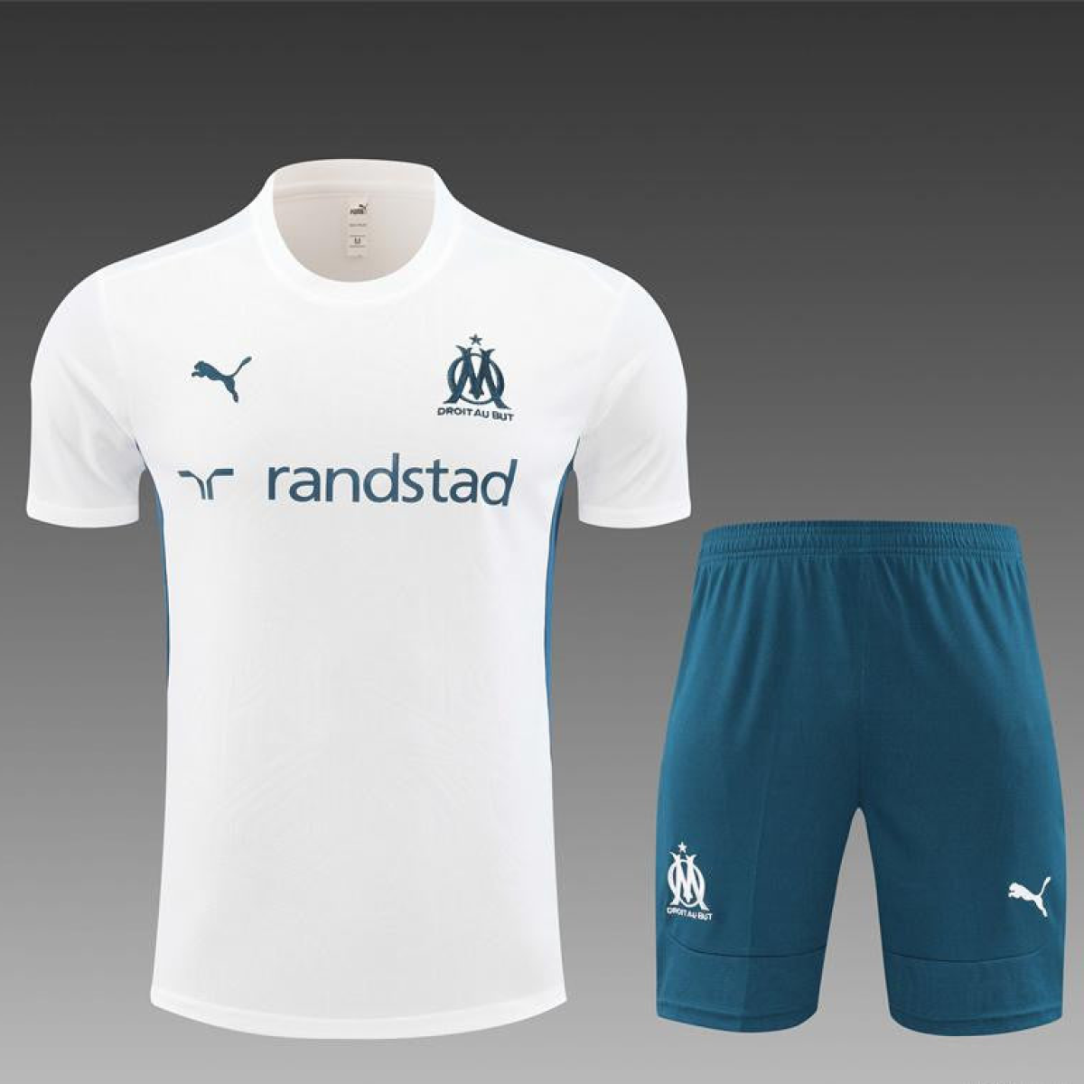 24/25 Olympique Marseille White Short Sleeve Jersey+Shorts