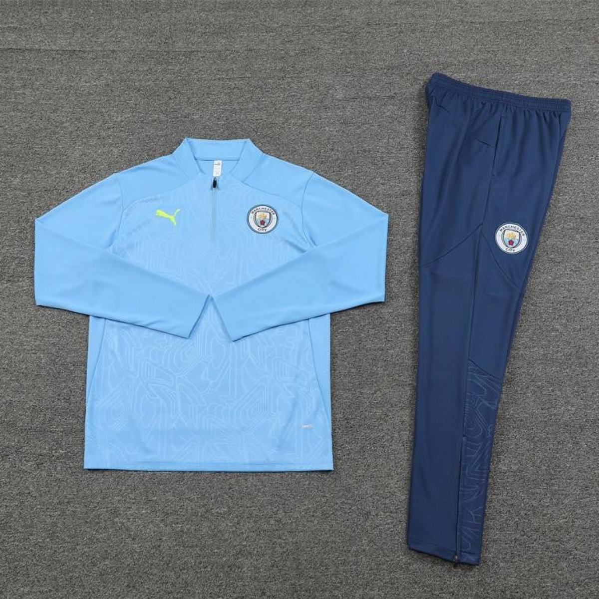 24/25 Manchester City Sky Blue Half Zipper Jacket+Long Pants