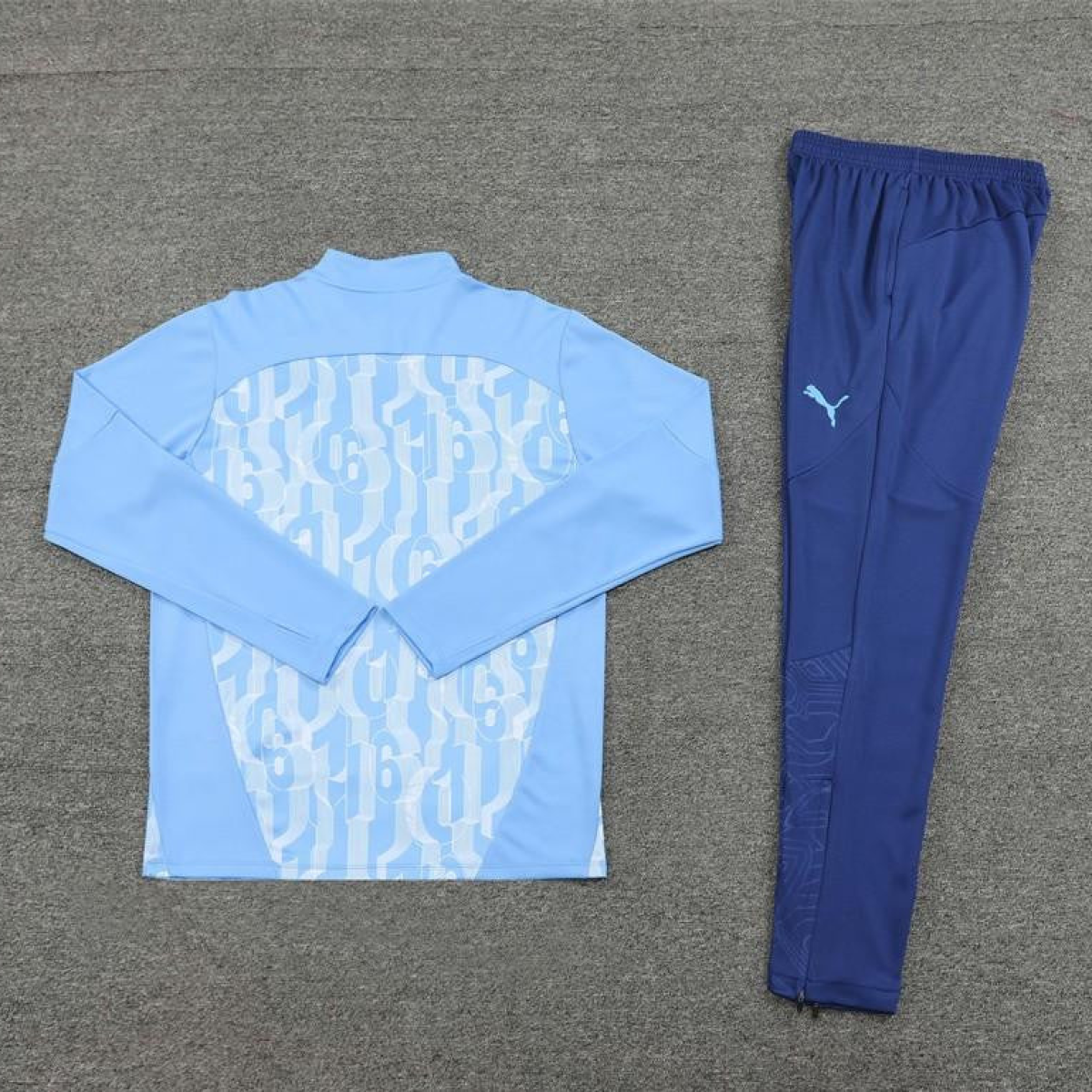 24/25 Manchester City Light Blue Half Zipper Jacket+Long Pants
