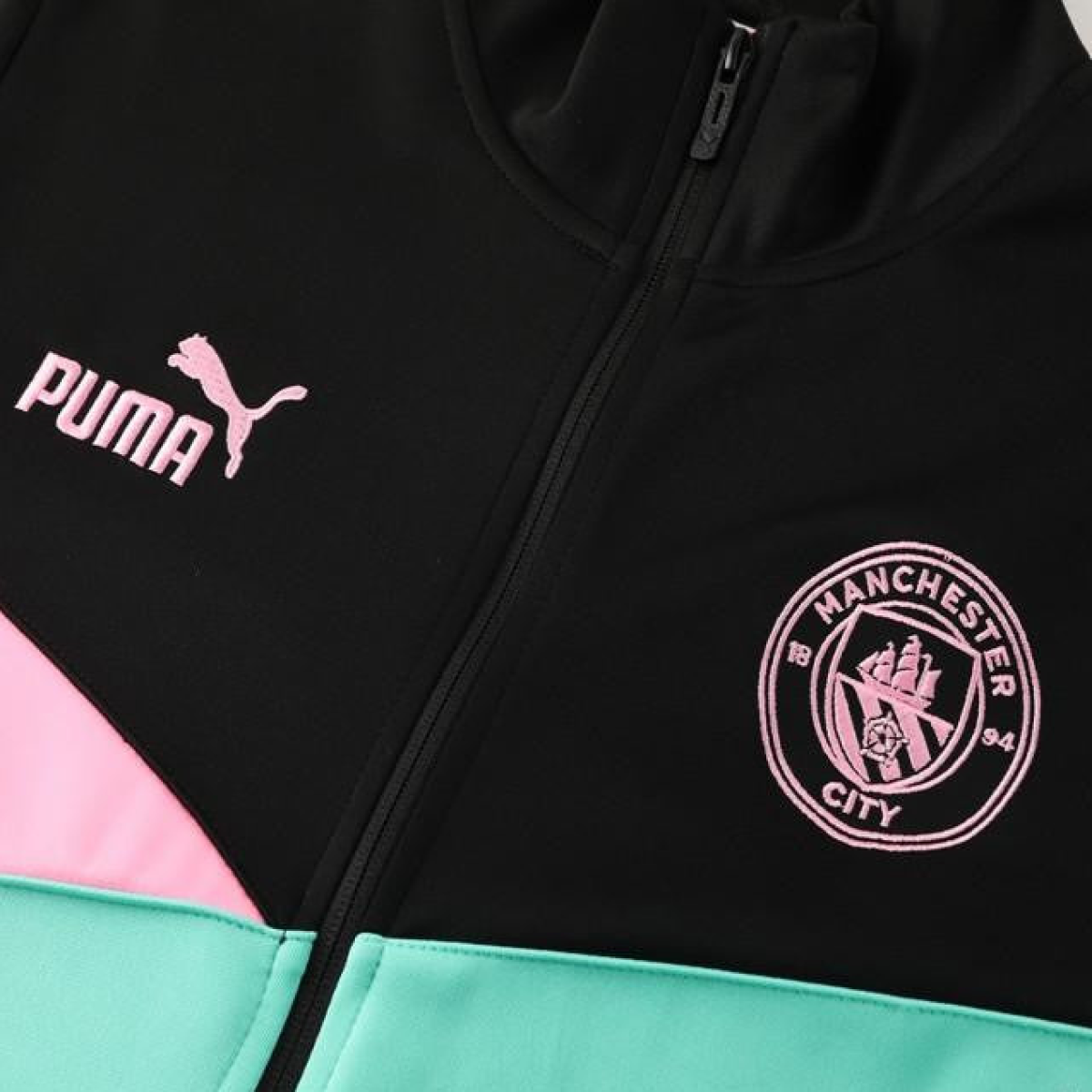 24/25 Manchester City Black/Green Full Zipper Jacket +Long Pants