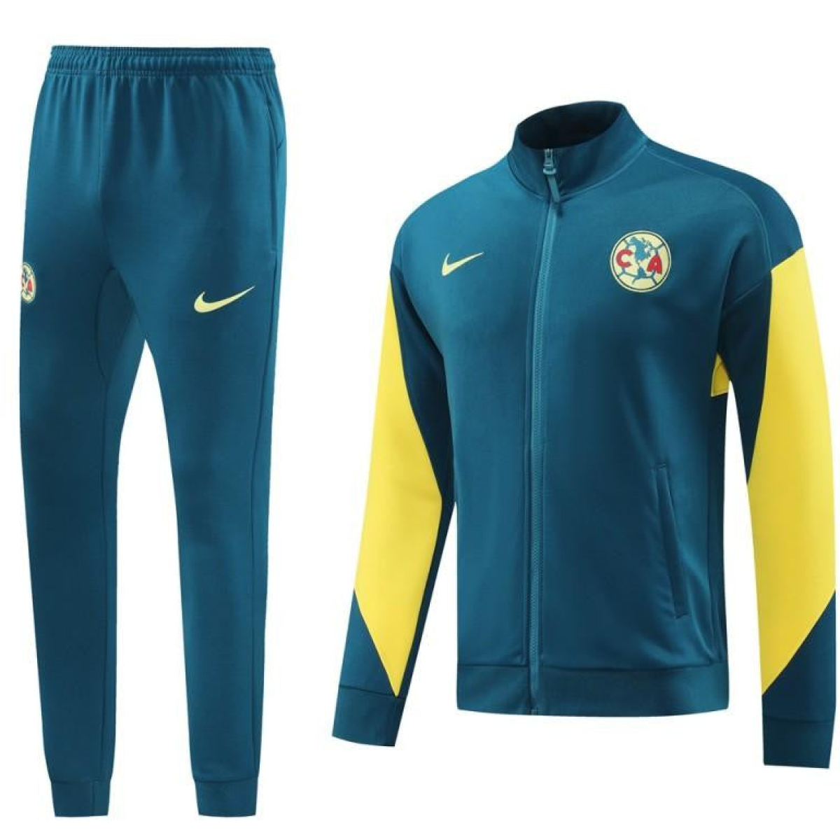 24/25 Club America Green/Yellow Full Zipper Jacket +Long Pants
