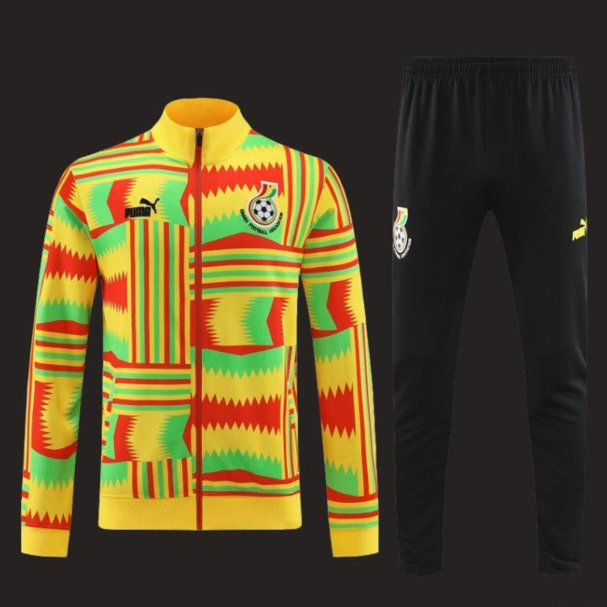2024 Ghana Yellow Full Zipper Hoodie Jacket+Pants