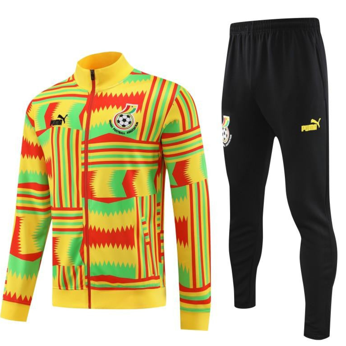 2024 Ghana Yellow Full Zipper Hoodie Jacket+Pants