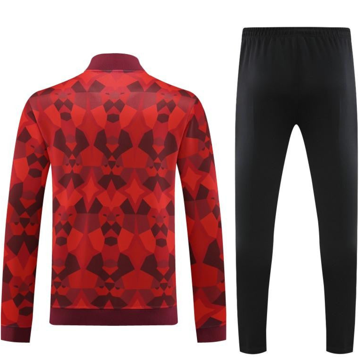 2024 Morocco Red Full Zipper Hoodie Jacket+Pants