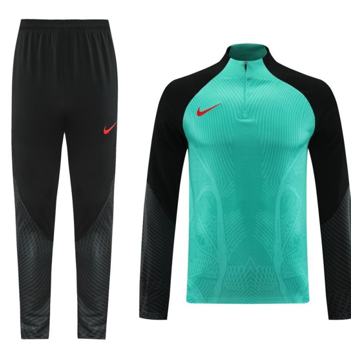 2024 Nike Green/Black Half Zipper Jacket+Pants