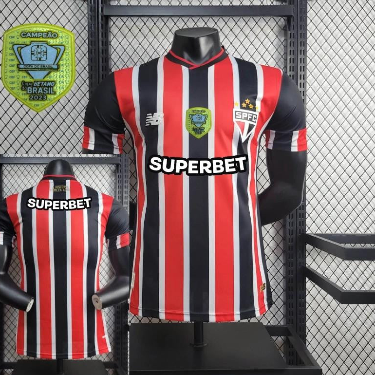 Player Version 2024/25 Sao Paulo Away Jersey + All Sponsored and Chest Patch