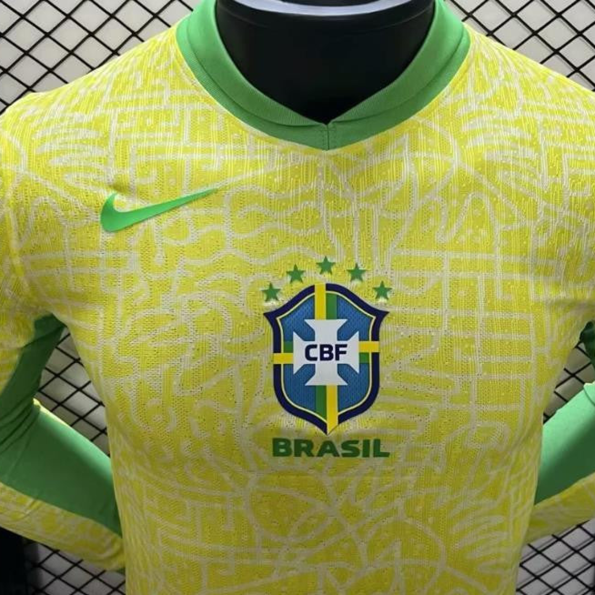 Player Version 2024 Brazil Home Long Sleeve Jersey