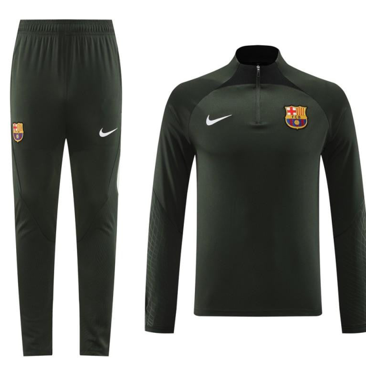 23/24 Barcelona Dark Green Half Zipper Jacket+Pants