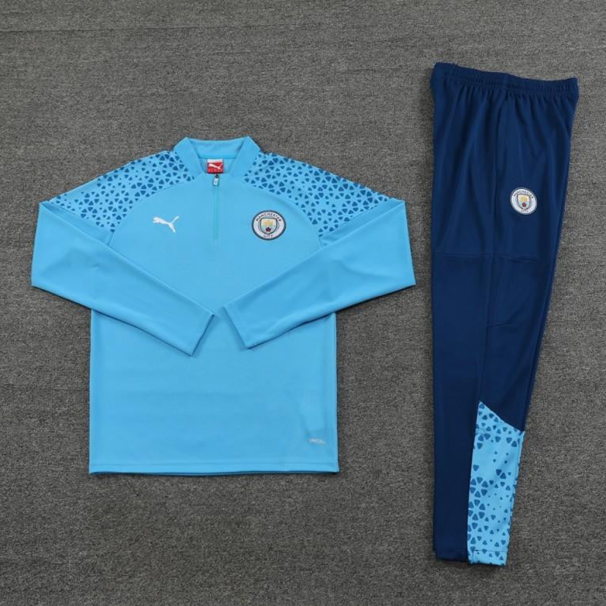 23/24 Manchester City Blue Half Zipper Jacket+Pants