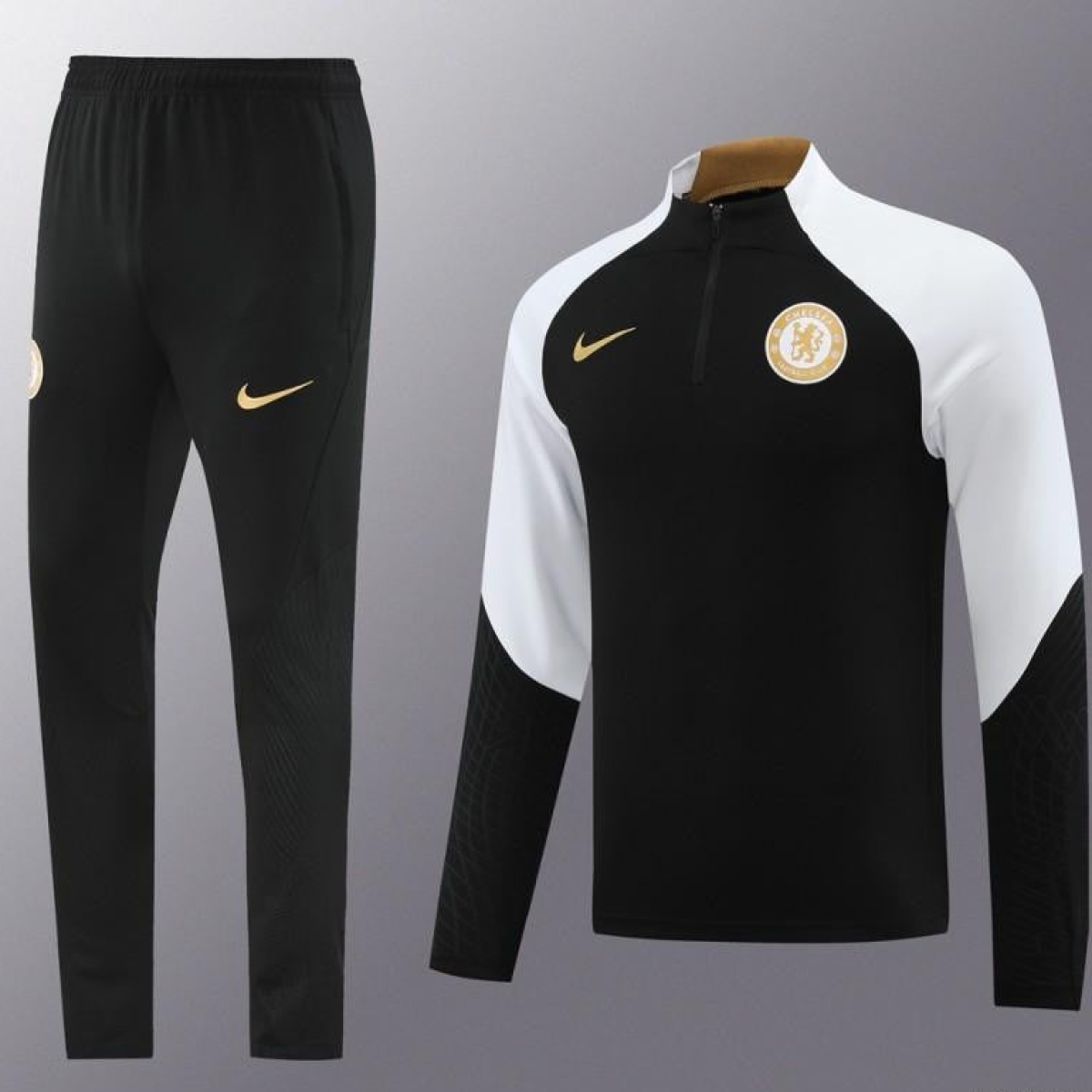 23/24 Chelsea Black Half Zipper Jacket+Pants