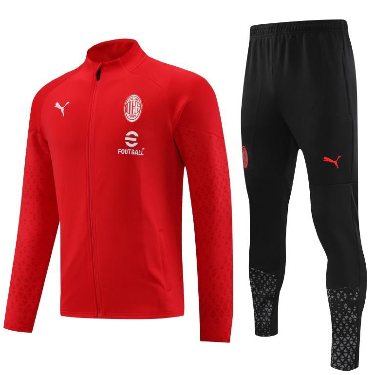 23/24 AC Milan Red Half Zipper Jacket +Pants