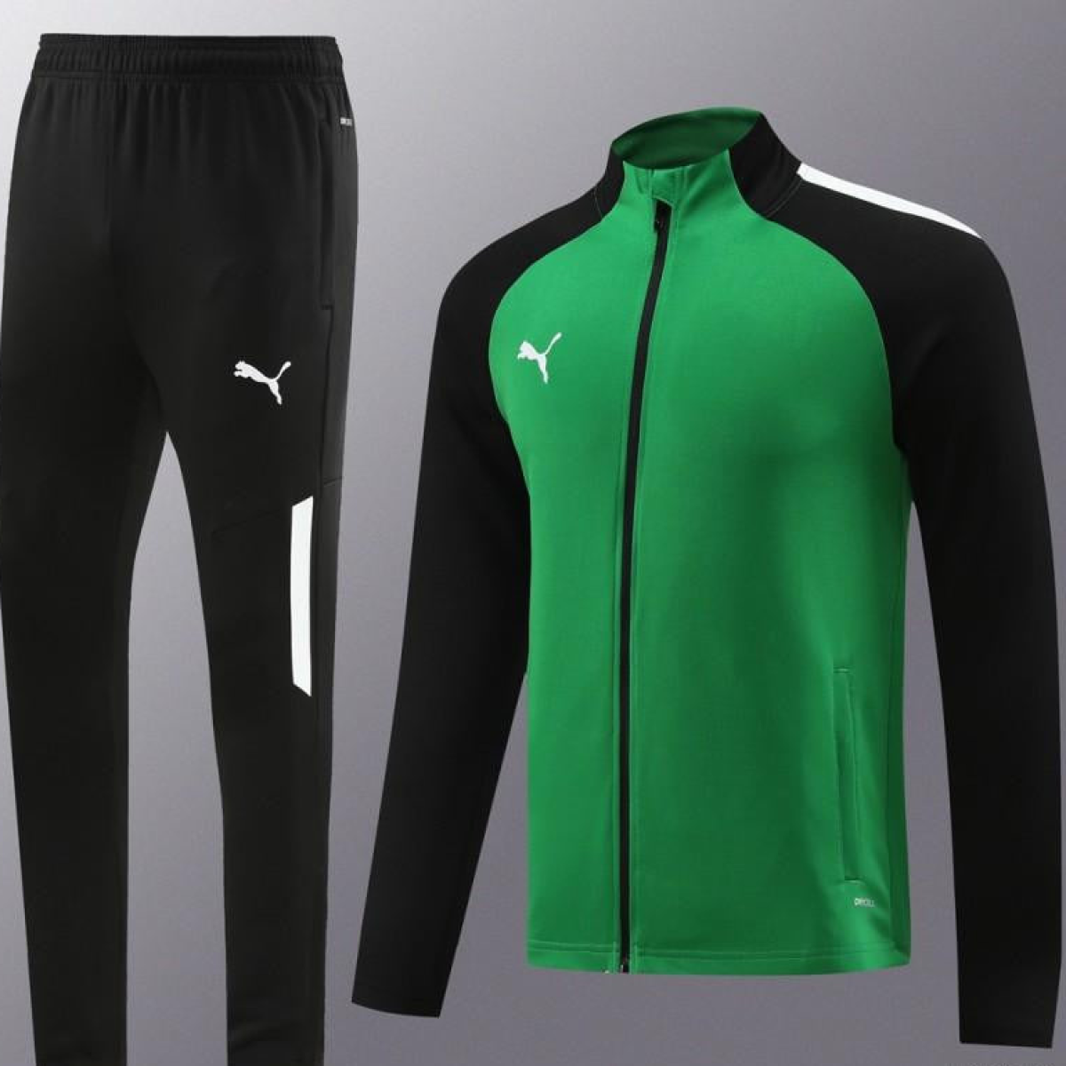23/24 PUMA Black/Green Full Zipper Hooide Jacket+Pants