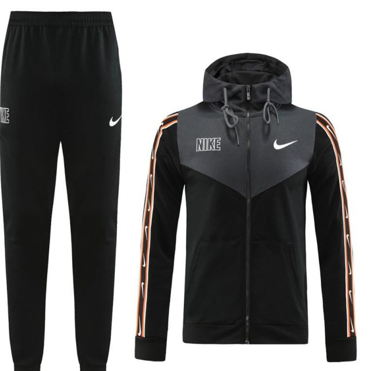 23/24 NIKE Black/Grey Full Zipper Hooide Jacket+Pants