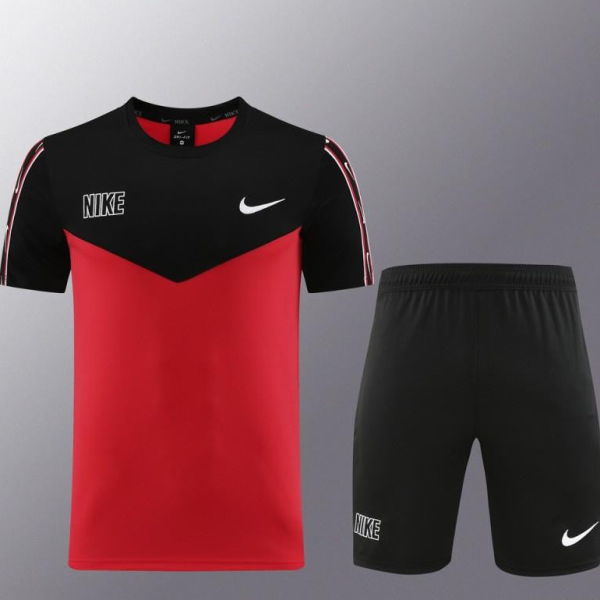 23/24 NIKE Black/Red Short Sleeve Jersey+Pants