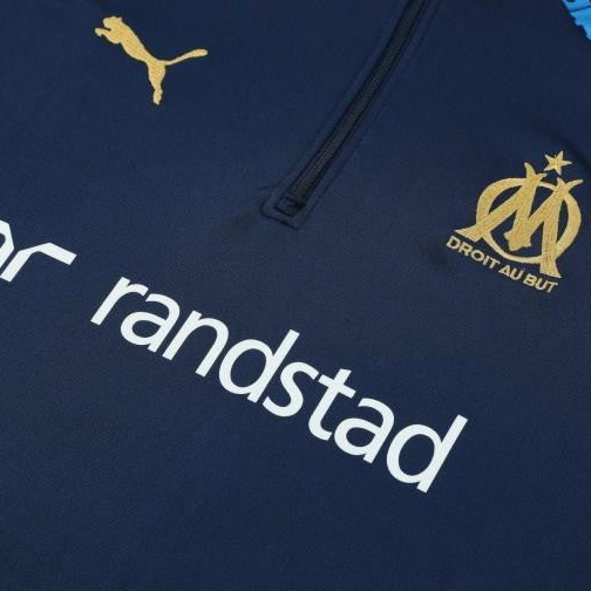 23/24 Olympique Marseille Navy Half Zipper Jacket+ Pants