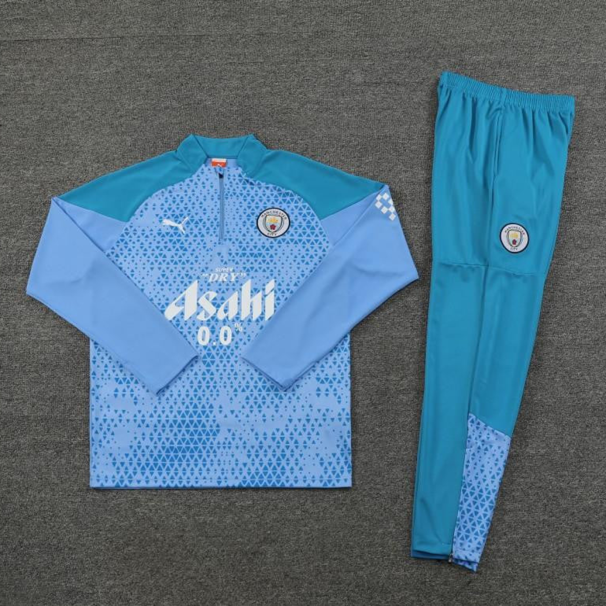 23/24 Manchester City Blue Mixed Color Half Zipper Jacket+ Pants